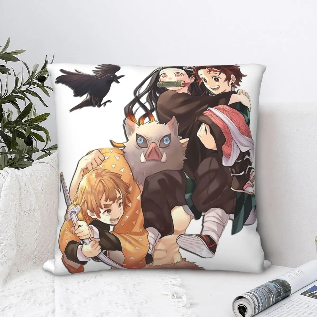 

All Character Hug Pillowcase Demon Slayer Backpack Cushion Sofa DIY Printed Office Coussin Covers Decorative