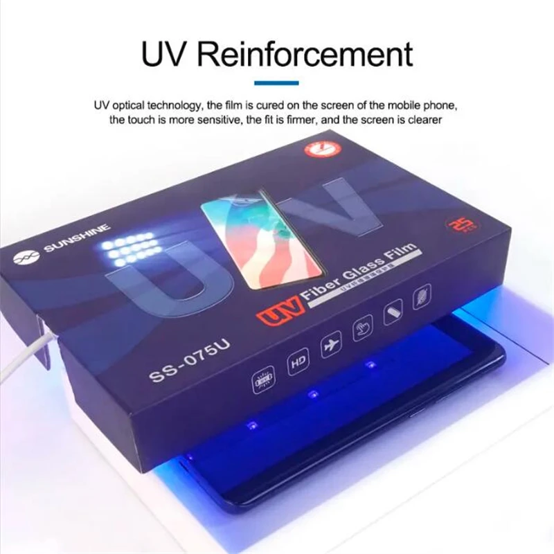 25 pcs Sunshine SS 057U UV Glass Film Explosion-proof Screen Protectors Front Hydrogel Film Cutting Machine SS-890C With UV Lamp