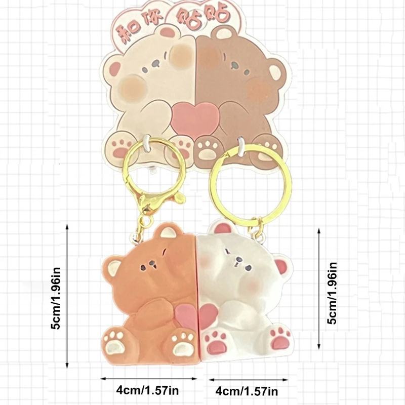 Магнитный брелок в виде медведя набор полимерный для ключей аксессуары пар