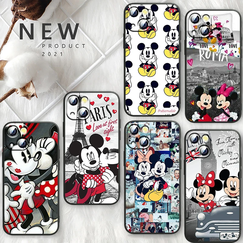 

Mickey Minnie Travel Disney Black Phone Cover For Apple iPhone 14 13 12 11 Pro Max Mini XS Max X XR 7 8 6 5 Plus SE Soft Case