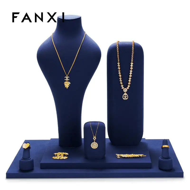 

Jewelry window jewelry rack blue jewelry display props high-end necklace rack ring display rack TT034
