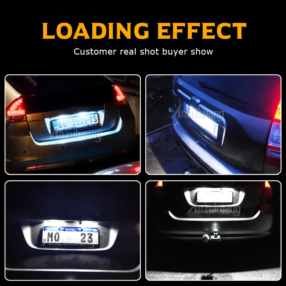 Фото 2 шт. 12В SMD 18 LED чисто белые фонари для подсветки номерного знака для Honda CR-V, Fit, Odyssey, Jazz, HRV, FRV, Stream. №5