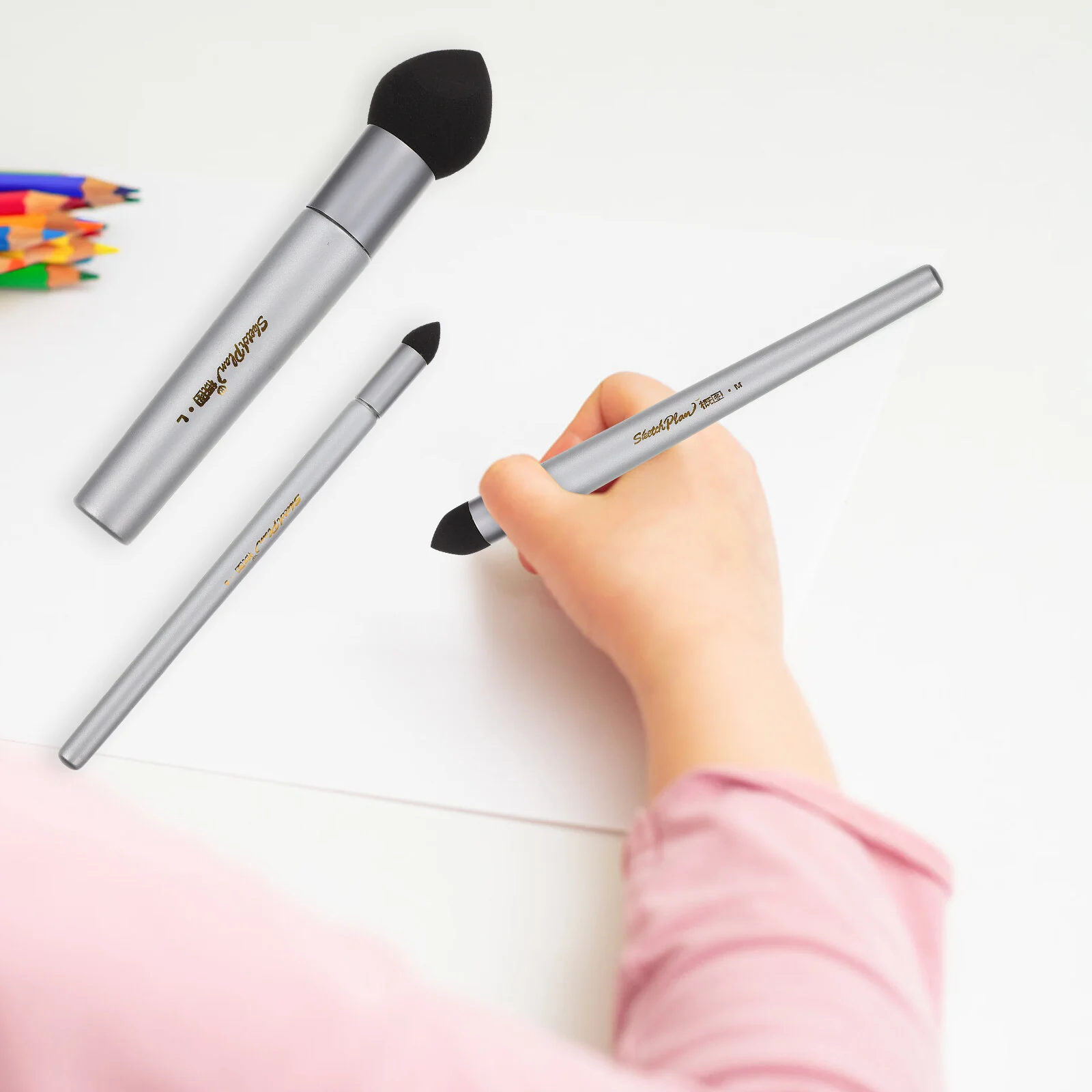 

3 PCS Tree Stump Sketch Wipe Pen Sponge Artist Drawing Supplies Paper Wiping Highlight Wiper Foam Brushes Blending Tool