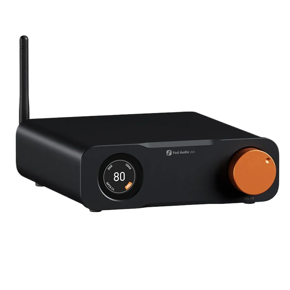 Фото Fosi Audio ZD3 Blue: Полностью симметричный настольный ЦАП с дистанционным управлением, входом USB ARC, стереоусилителем ES9039Q2M, металлический корпус №2