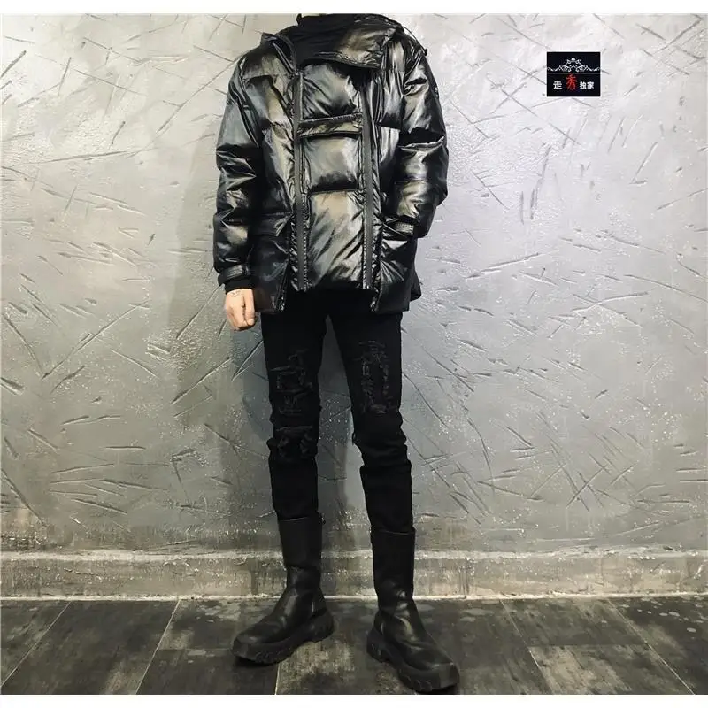 Men's Jacket Parkas Men's Winter Jackets Men's Cold Jacket Multi Panel Pockets Tooling Style Hooded and Thickened Warm Coat