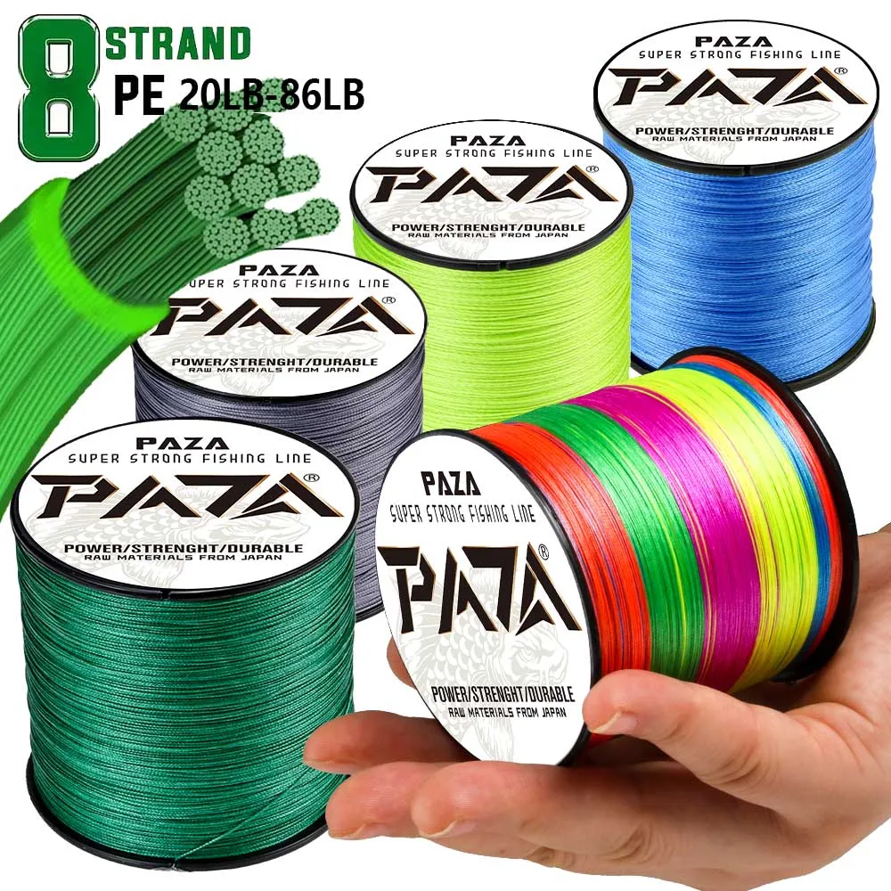 PAZA Красочная Плетеная Леска 8 Нитей 300 М/100 М Мультифиламентный Полиэтилен В