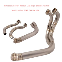 motorcycle delete original connect tubes replace front link pipe exhaust system lossless install modified for duke 790 890 adv