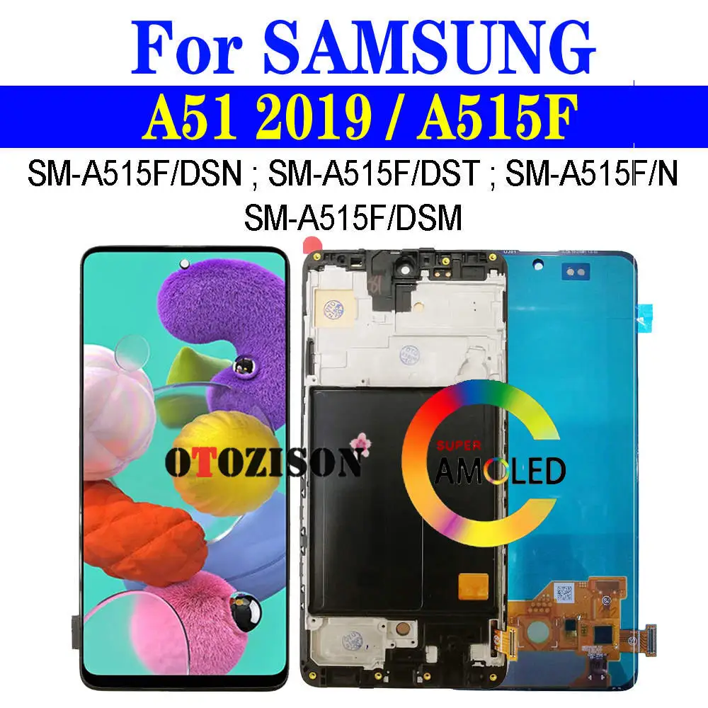 Super AMOLED A51 4G ЖК-дисплей с рамкой для Samsung Galaxy LCD 2019 A515F/DSN дисплей A515F/DSM сенсорный