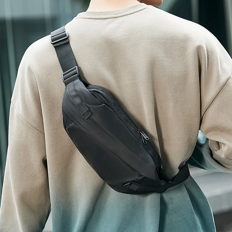 Men's Waterproof  Crossbody Bag Outdoor Sports Nylon Waist Bag Chest Bag