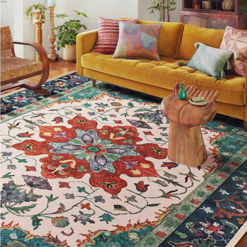 

Retro Persian Type Carpet Large Area Luxury Living Room Carpets Comfortable Refreshing Bedroom Decoration Rug Balcony Rugs Tapis