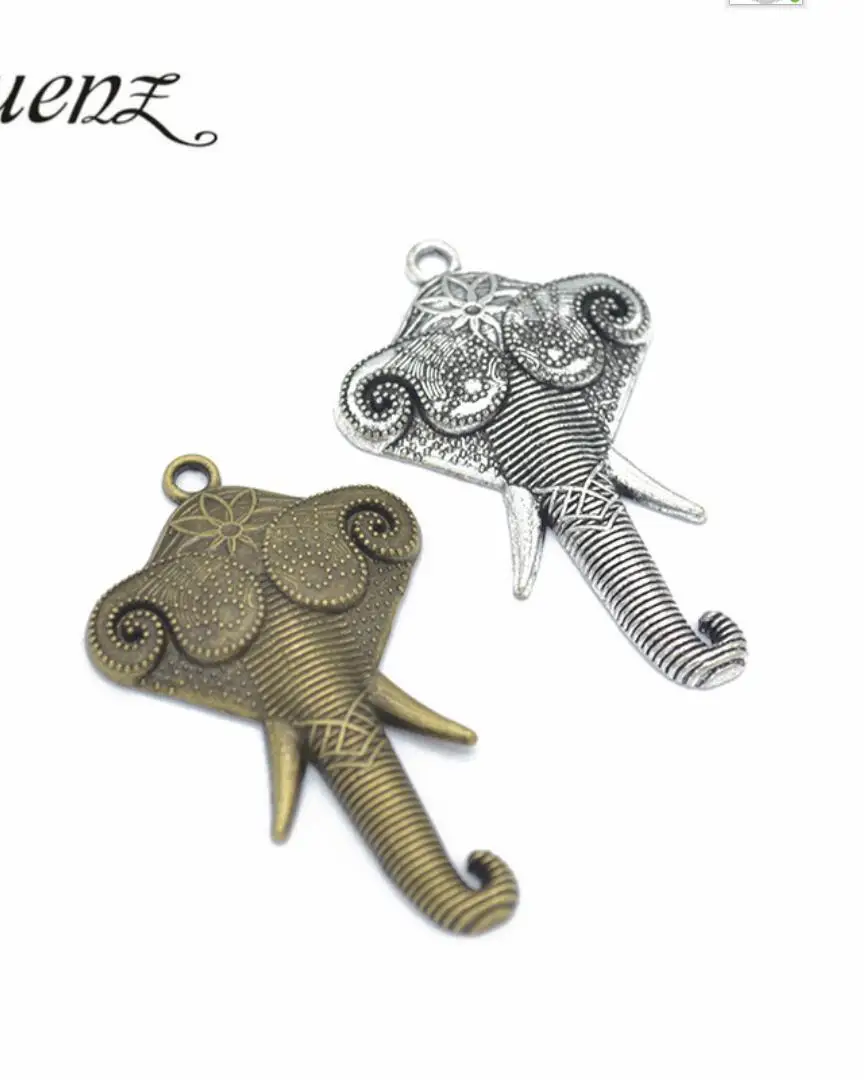 30 шт. тибетские Подвески в виде слона 44 х26 мм