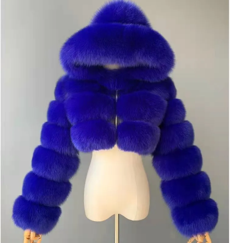 

Winter new plus size coat women's short three-section stitched hooded coat