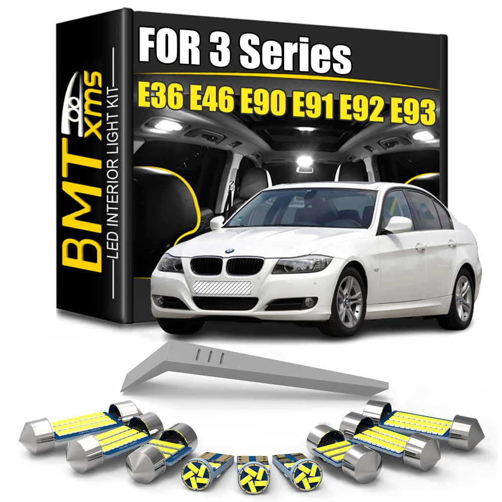 BMTxms For BMW 3 Series E36 E46 E90 E91 E92 E93 1990-2013 Vehicle Car LED Interior Map Dome Indoor Light Kit Canbus Lamp Bulbs