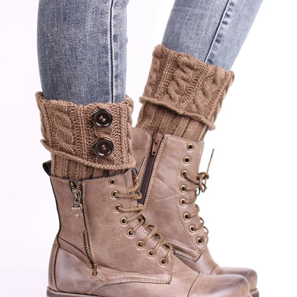 Утепленные носки женские вязаные гетры топы для девочек