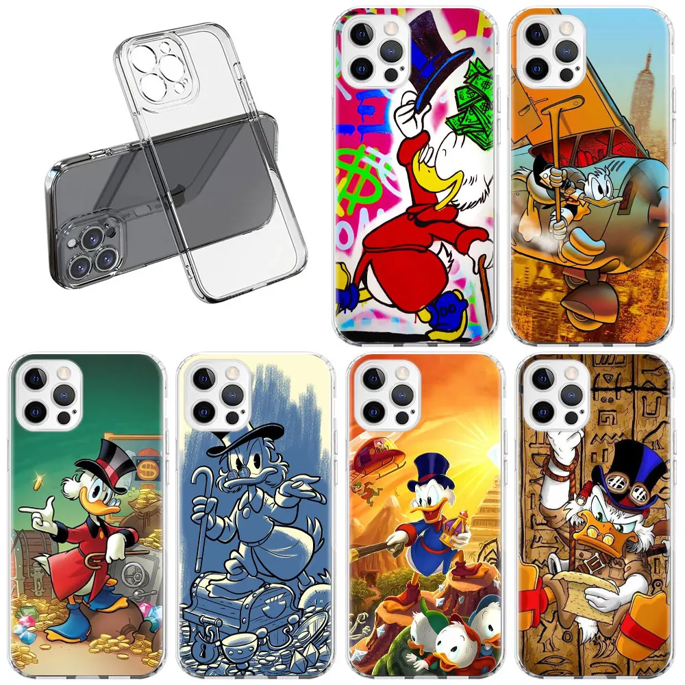 

Clear Case For Apple iPhone 14 13 Pro 11 12 7 8 Plus SE 2022 XR X XS Max 6 6S Silicone Phone Cover Cash Donald Duck