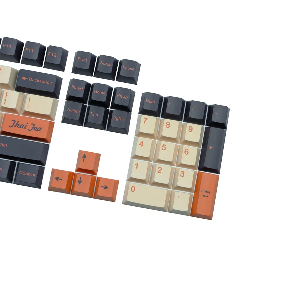 142 клавиши GMK Thai Tea Clone Keycap Cherry Profile Премиум PBT Наборы DYE Subbed для Outemu TTC Крестовые