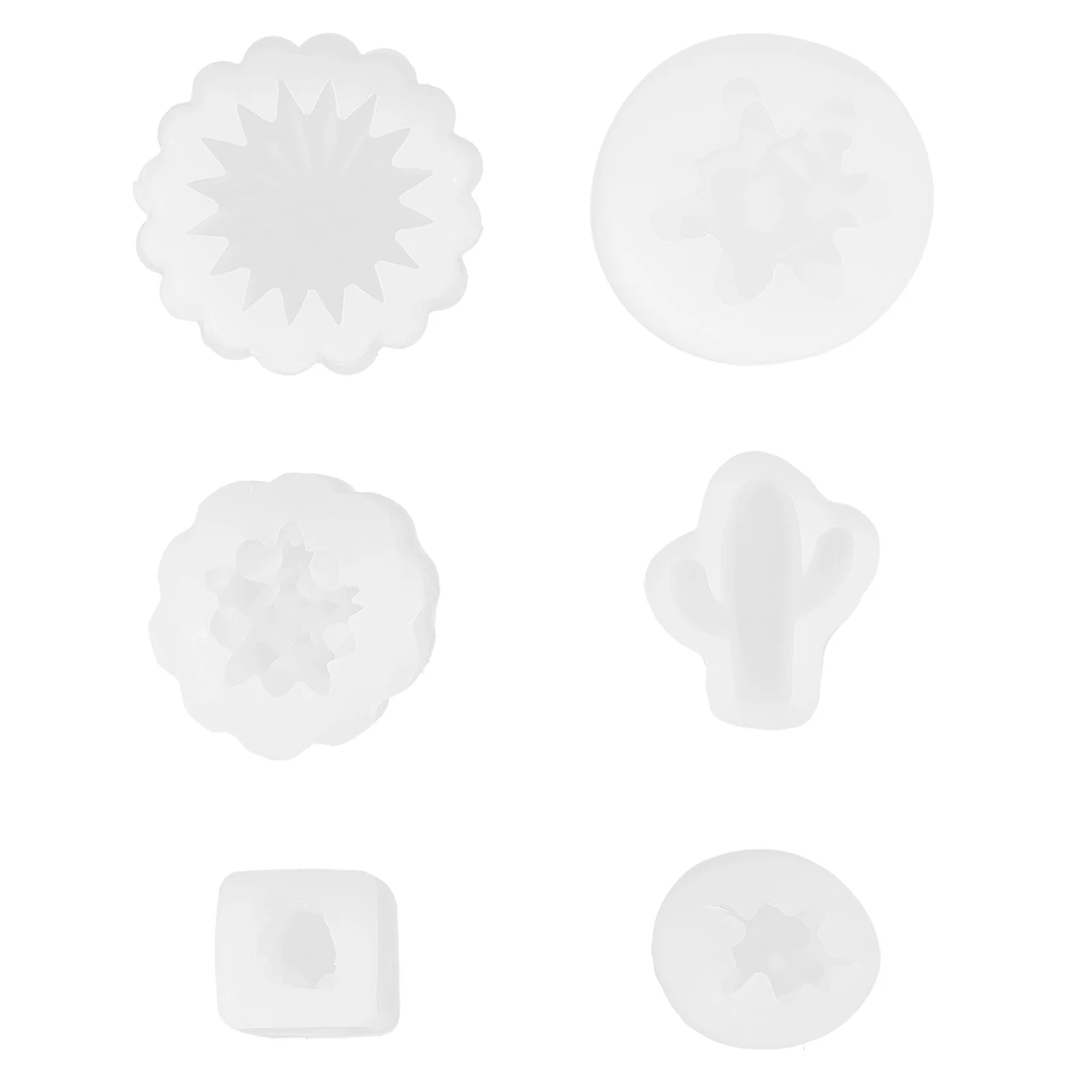 

6Pcs Succulent Shaped Mold Silicone Mold Cactus Mold Plant Shaped Mold