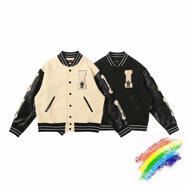 2021fw Kapital Varsity Baseball Jacket Men Women 1:1 High Quality Coat Skin Sleeve Stitching Embroidery Jackets