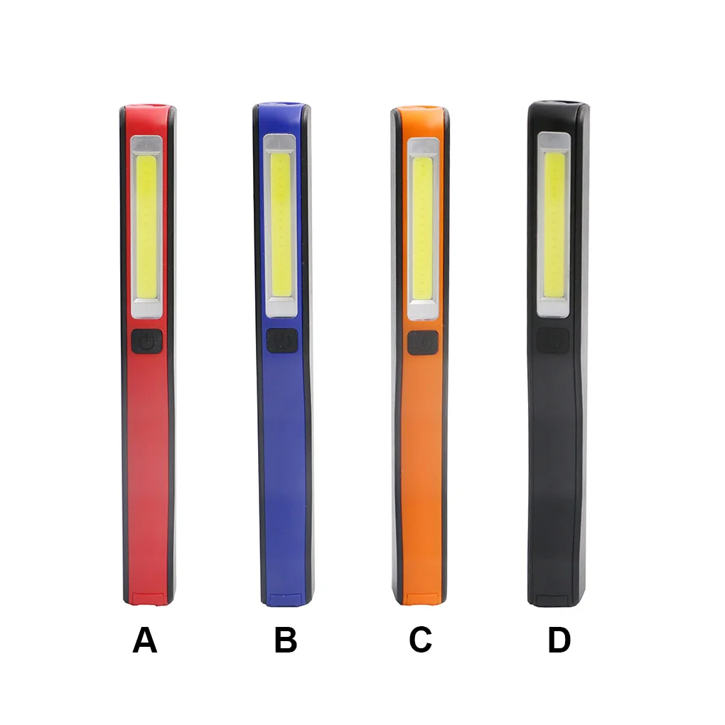 

Рабочая ручка, фонарик с COB матрицей, 3 Вт, IPX4, водонепроницаемый портативный пластиковый ночник, многоразовая лампа с зажимом, оранжевый цвет