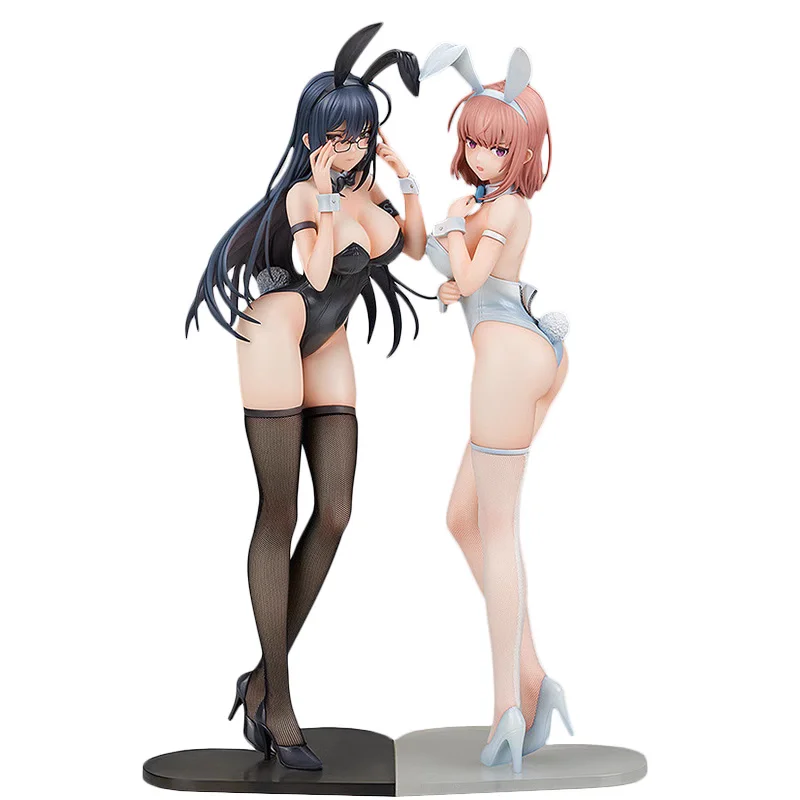 

29cm JAPANESE Black Bunny Aoi Sexy Anime Girl Figure AND White Bunny Natsume PVC Action Figure Adult Model Doll Toys