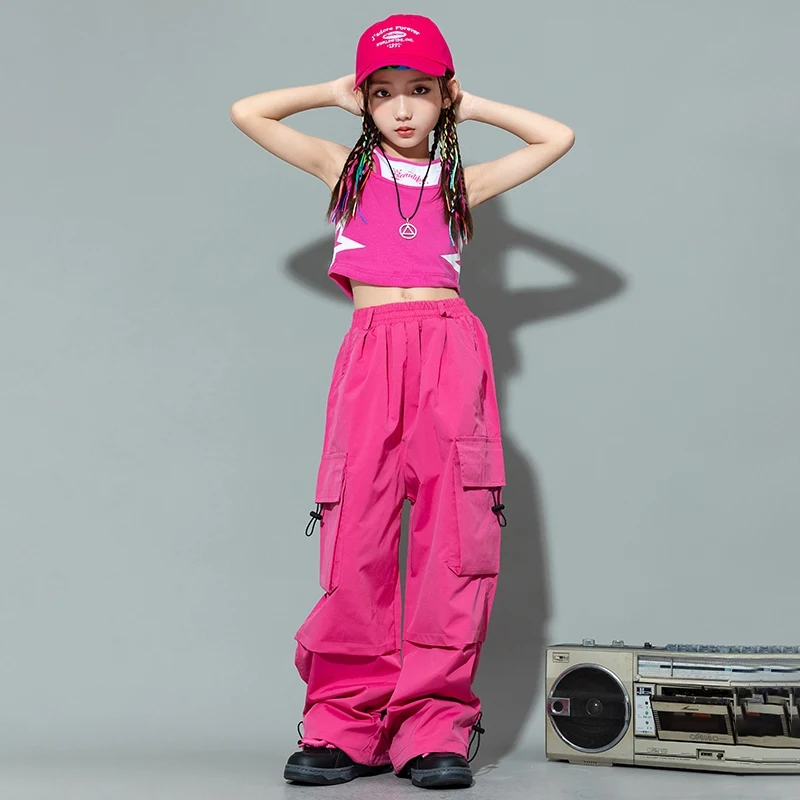 New Jazz Dance Girls Kids Clothing Children Vest Pants Suit Hip-hop Street Clothes Catwalk Show Costumes DQL9883
