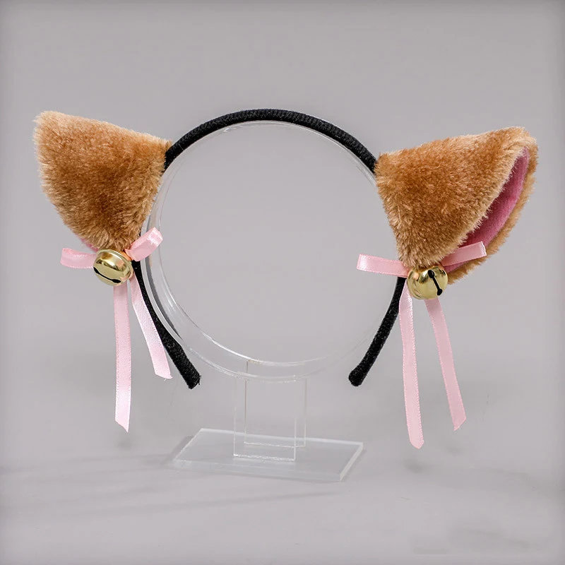 

Cute Cat Ears Headband For Women Girls Lace Bow Necklace Plush Bell Hairband Cosplay Masquerade-party Costume Hair Accessories