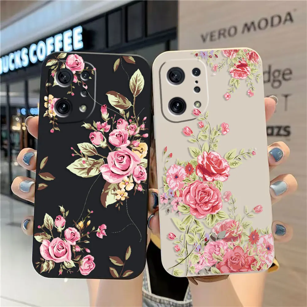 

Case For OPPO OPPO FIND X5 X6 X3 X2 REALME 5 6 X7 X50 RENO ACE 2 4G 5G PRO Case Cover Funda Cqoue Shell Capa Pretty Pink Flowers