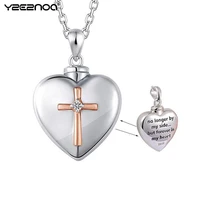 heart shaped memorial urns necklace human pet ash casket cremation pendant cross stainless steel jewelry can open