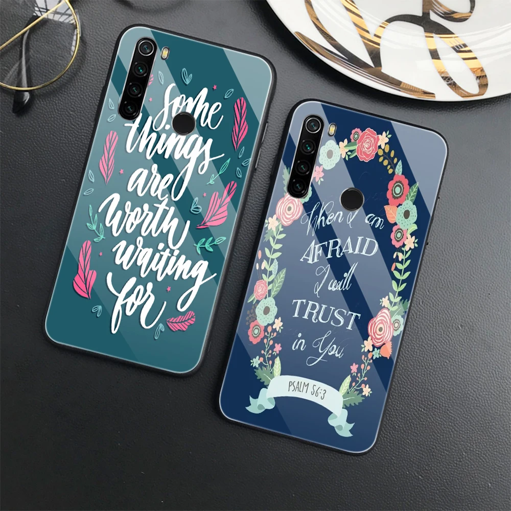 

Flower text label Phone Case for Redmi 9A 9C 9T Note 11 11S 5G 6 7 8 9 10 Pro Max 9S 6A 7A 8A 8T Tempered Glass Cover Capas