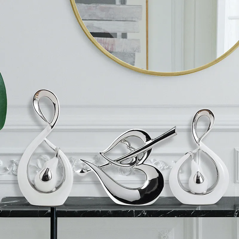 

Modern Ceramic Elephant Art Decoration Love Arrow Crafts Livingroom Home Accessories Bookcase TV Cabinet Furnishing Wedding Gift