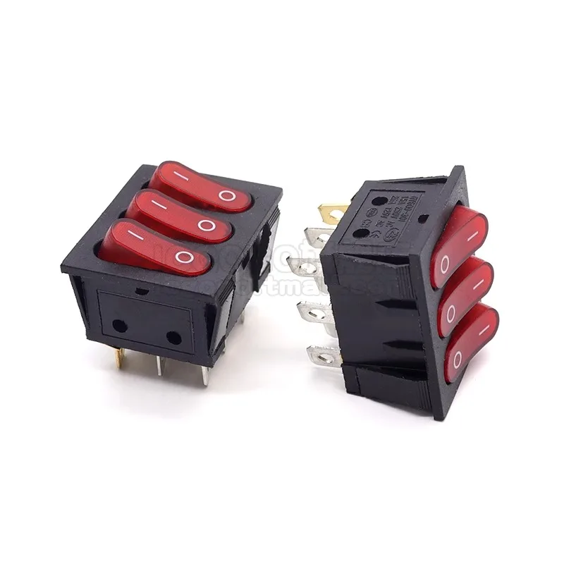 10 шт. ВКЛ./ВЫКЛ. KCD3 9Pin красный 15 А 250 в 20 125 В переменного тока искусственный