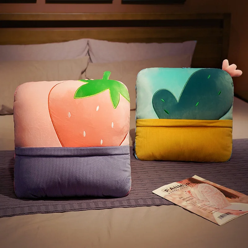 

Dual-purpose Folding Pastel Cushion Pillow Fruit Bedroom Bed Cushion For Garden Furniture Air Conditioning Quilt Vehicle Tatami