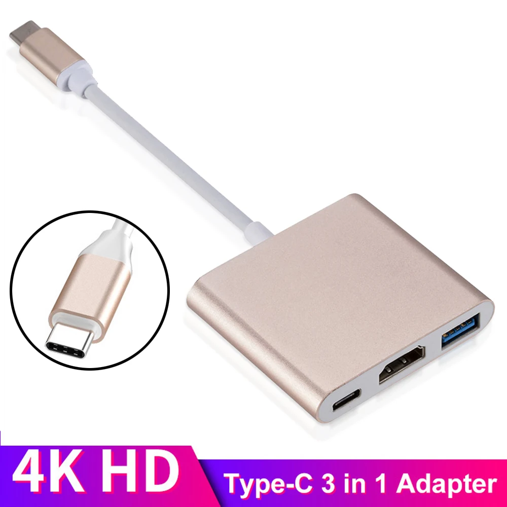 

USB Type C to Displayport Docking Station With USB&PD Port 100W 3 in 1 DP Hub 4K HDMI USB 3.0 Converter for Mackbook Pro Dell