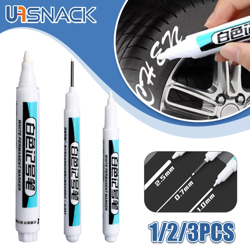 

1/2/3pcs Marker Pen Graffiti Waterproof Permanent Pencil For Plastic Leather Glass Stone Metal Ceramic Woodworking DIY Hand Tool