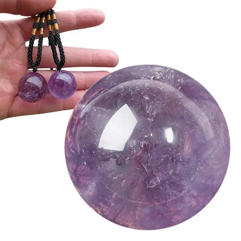 

Натуральный фиолетовый аметистовый шар, необработанный драгоценный камень, полированный, Изготовленный вручную, модные подарки, волшебный...