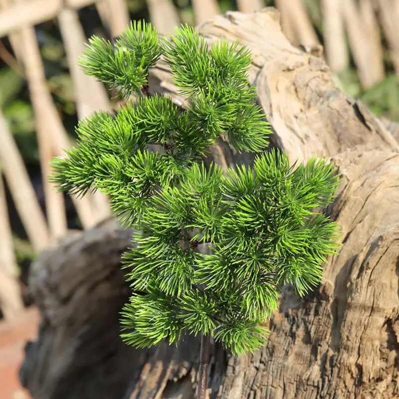 1pcs 42cm Artificial Pine Branch Simulation Green Leaves Plant Welcoming Pine Plant Indoor/Outdoor Wedding Party Home Decor