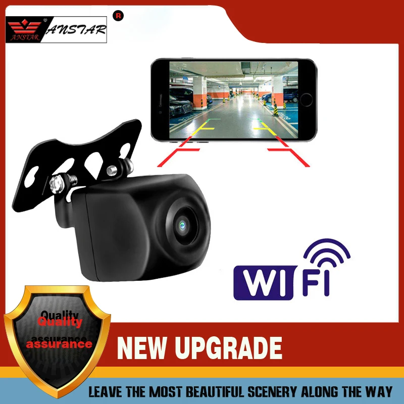 ANSTAR миниатюрная Автомобильная камера заднего вида с Wi-Fi, 1080P, водонепроницаемая камера заднего вида, Автомобильная камера с широким углом обзора 120 градусов, ночным видением, резервный парковочный видеорегистратор