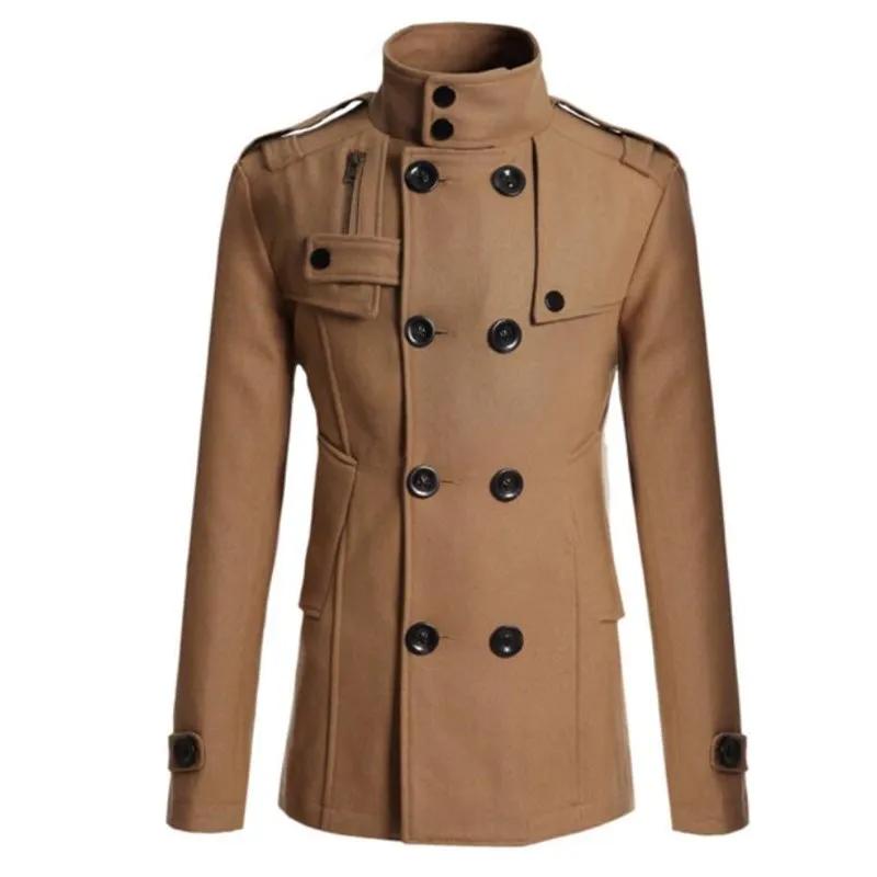 2021 Brand New Men's Mao Wool Overcoat for Male Long Suit Woolen Windbreaker Men's Coat Outer Wear Clothing