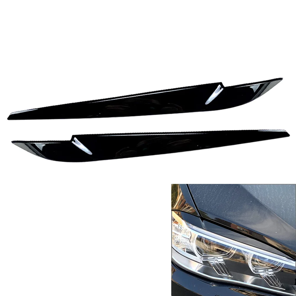 2x глянцевая черная автомобильная передняя фара лампа для бровей накладка BMW X5 F15 X6