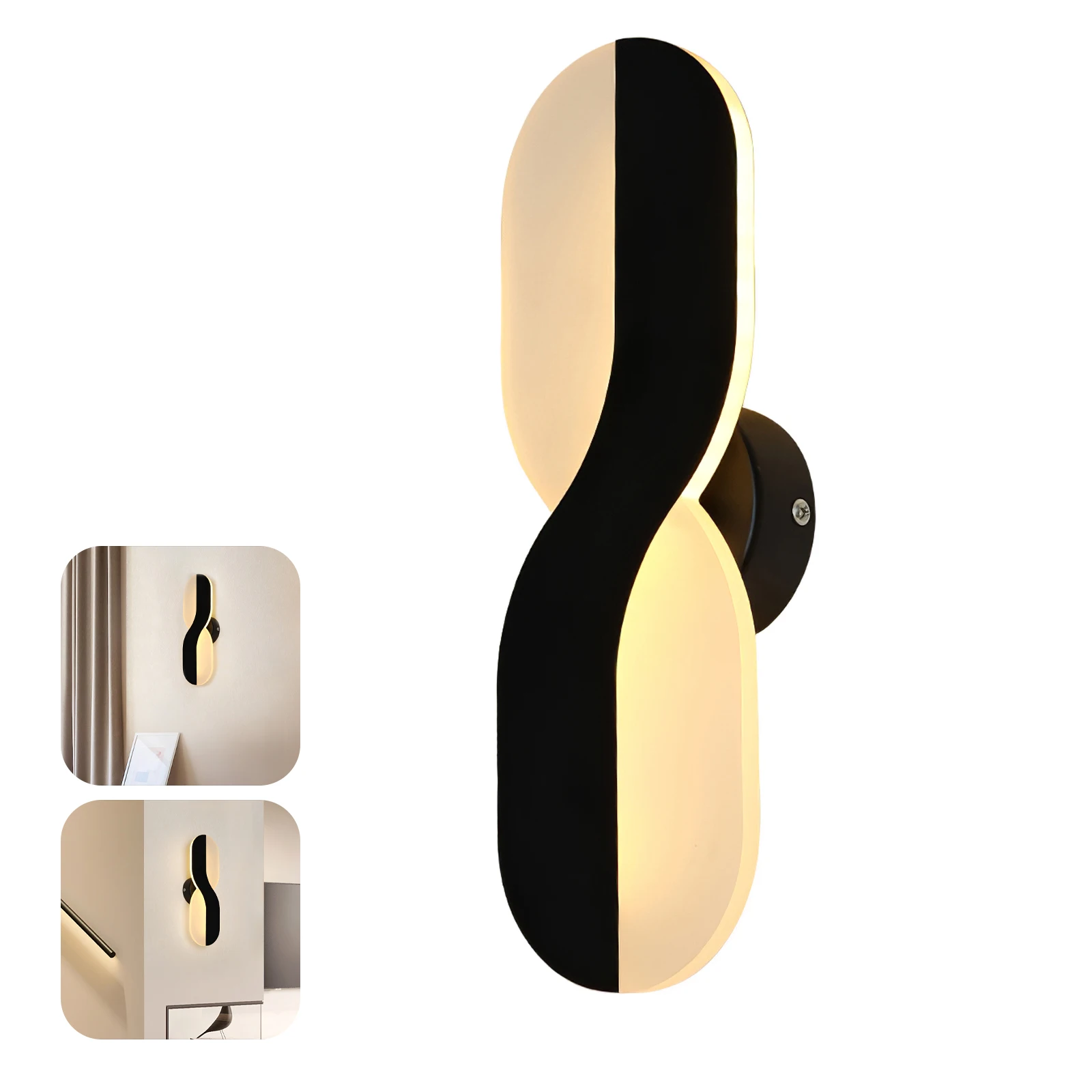 

LED Background Wall Lamp Modern Style Wall Light 220V Wall Light With Infinity Symbol Shape Rotating Light Heads For Home Hotel