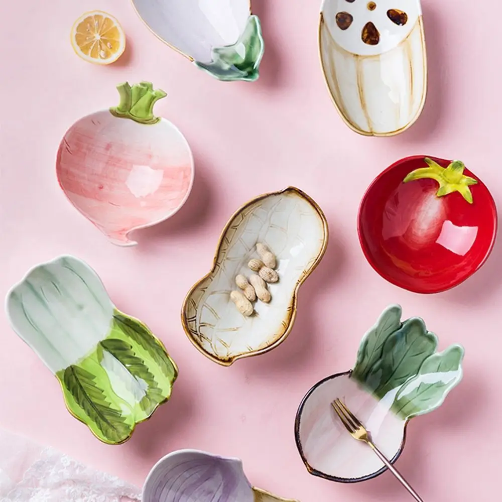 Creative Ceramic Dish Fruit Shaped Snack Tray Food Dessert Plate Salad Bowl Children Meal Seasoning Sauce |