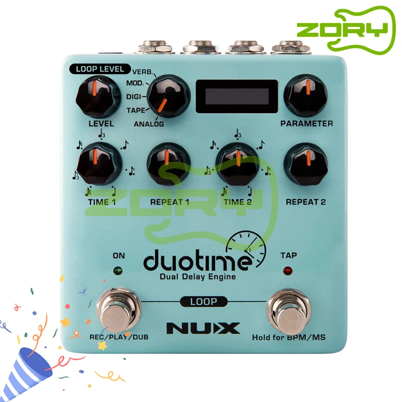 

Педаль задержки NUX NDD-6 Duotime Stereo с независимым временем, аналоговая задержка, Ленточное эхо, Цифровая Задержка, задержка модуляции, задержка Верба