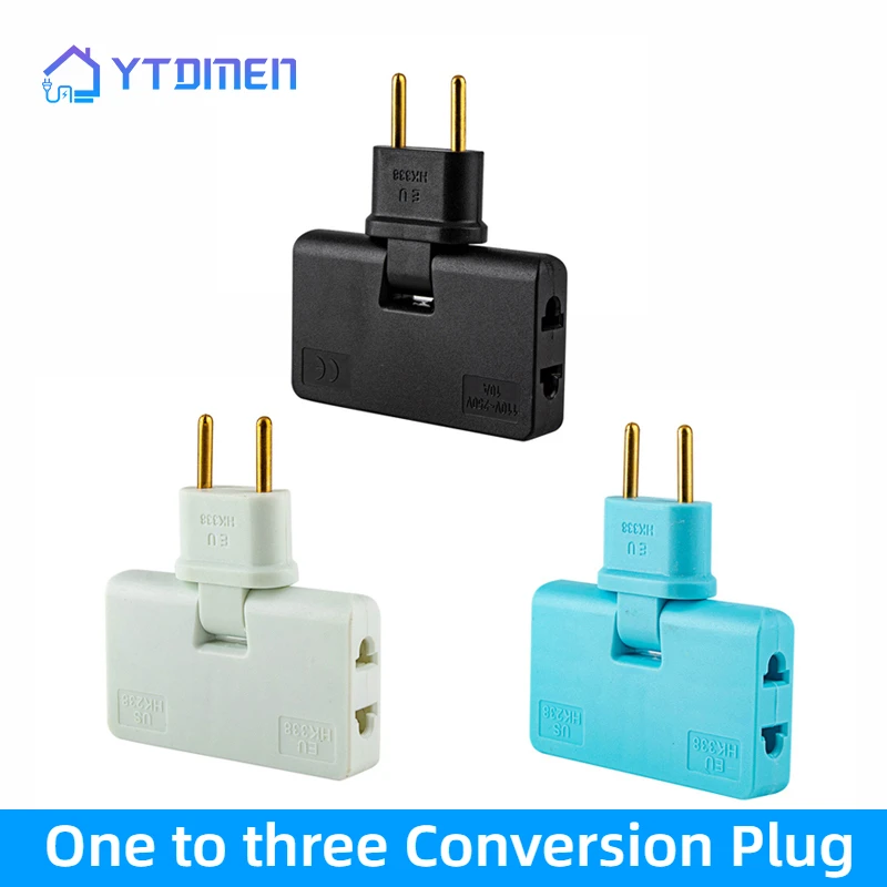 

3 In 1 EU Wireless Converter Adaptor 180 Degree Rotate Adjustable Plug For Travel Mobile Phone Charging Converter Socket 1pcs