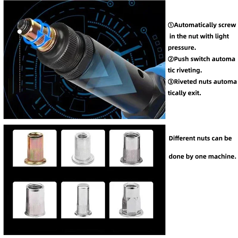 Пистолет для литиевых клепальных гаек ROCOL RL-860 инструмент глухих заклепок