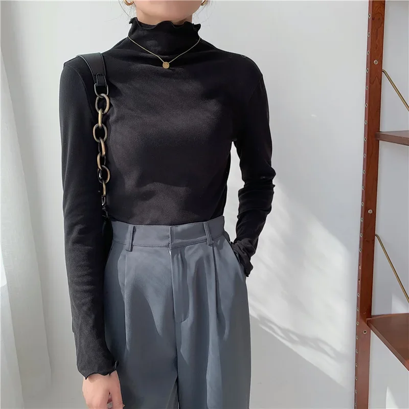 Осень/зима 2024 полуполо/черепаха утолщенный теплый базовый слой верх настоящая