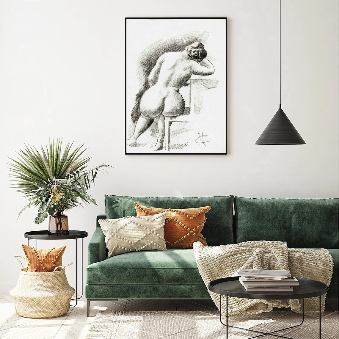 Sketch Posters, Topless Supreme Erotic Woman, Sexy Nude Art Picture Picture Photography