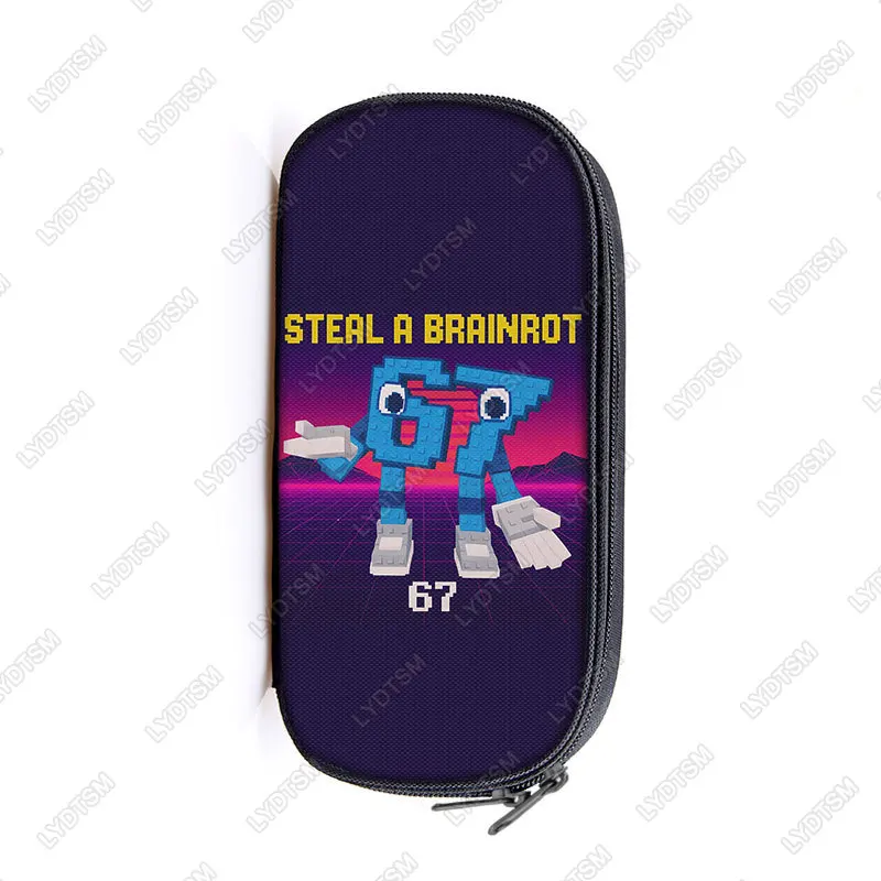 Фото Забавный косметичка Steal A Brainrot, сумка-карандаш Bruh 6 7, сумка для канцелярских принадлежностей Six Seven No. 9-классный пенал, школьные принадлежности №2