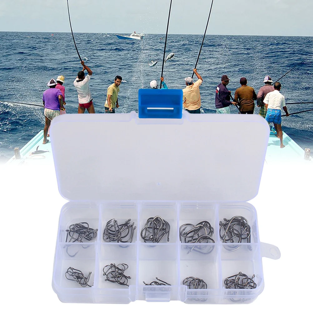

100 PCS/ Pack Fishing Hooks Carbon Steel Fishing Tackle Set Fly Fishing Hooks for Rivers Streams Lakes Carp fishing