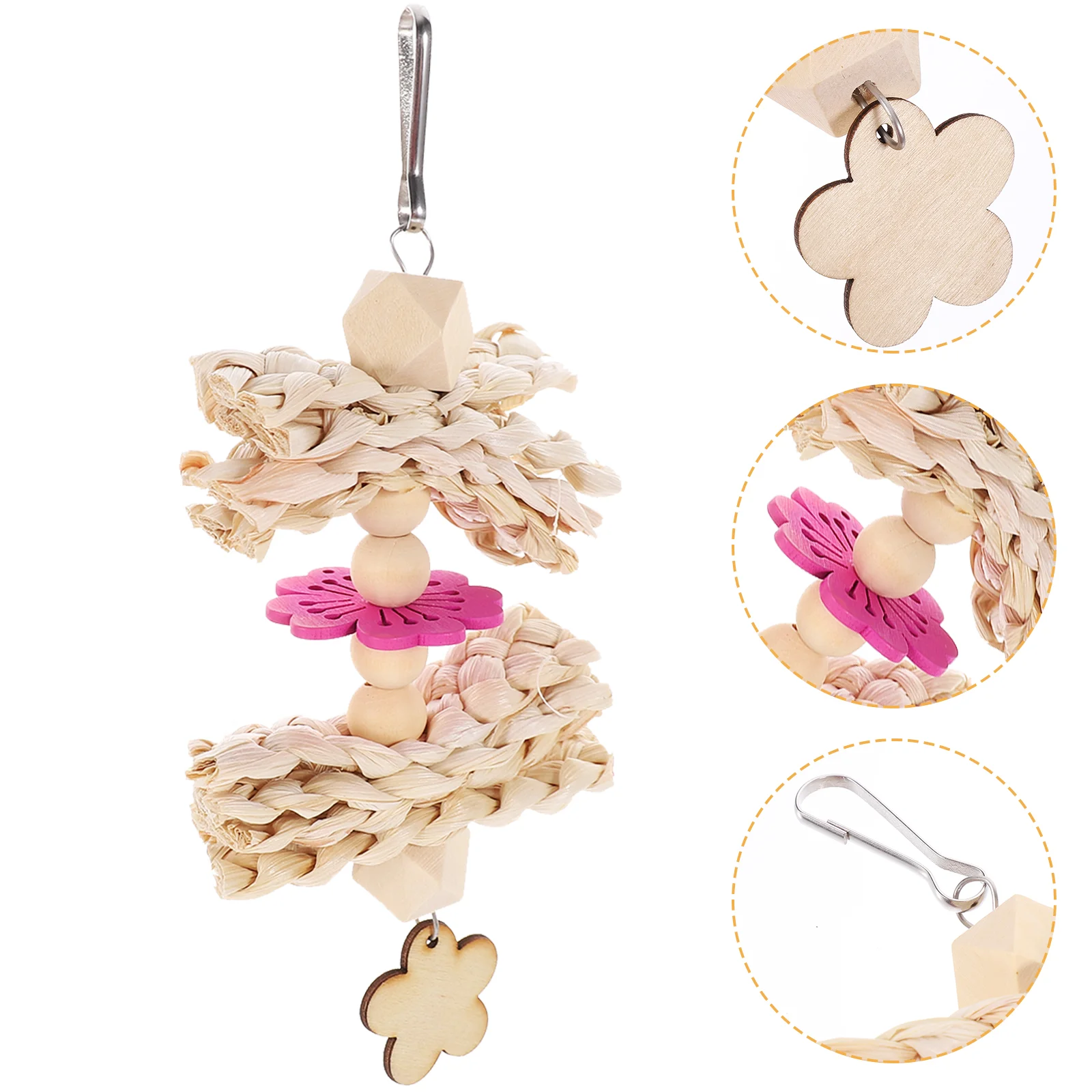 

Toy Foraging Hanging Bite-resistant Bird Pendant Parrot Pet Chewable Wooden Suspending Cage Toys