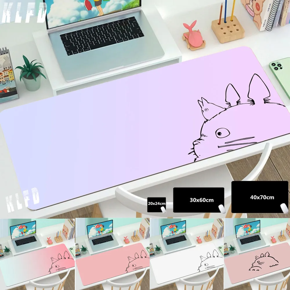 

3 size Gradient Purple Kawaii Totoro Large Mousepad Game Mouse Pad Gamer Cartoon Mouse Mat PC XXL Mouse Carpet Keyboard Desk Mat